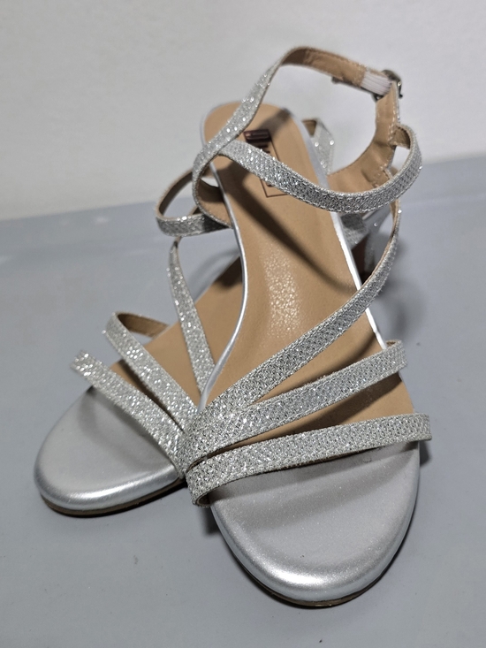 Shoes - Silver Glitter Strappy Women's Sandals